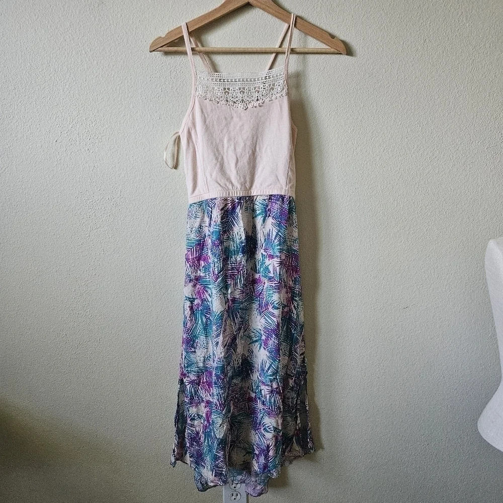 Roxy Light Pink Maxi Dress with Spaghetti Straps Big Kid Large (16)